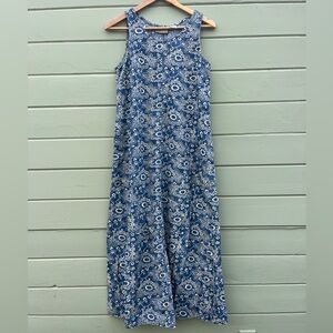 Liz Claiborne 6 Liz Wear Cotton Chambray Floral Dress